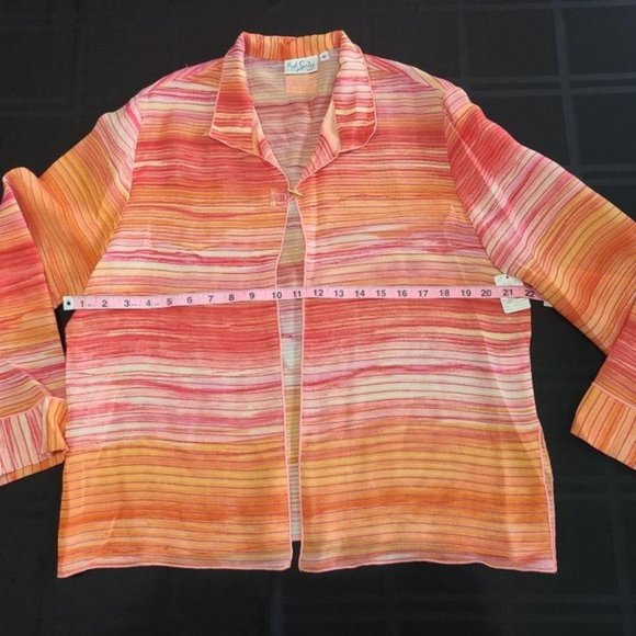 Striped Orange Maxi Dress with Jacket - Picture 8 of 12